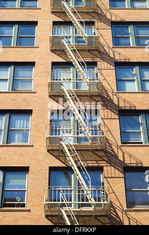 Feuerleiter in Fassade, San Francisco, Usa Stockfoto