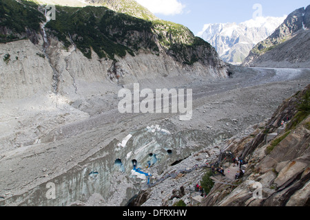 Mer de Glace Gletscher, Französische Alpen Stockfoto