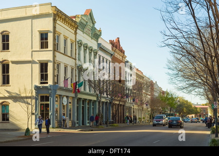 Market Street, die Innenstadt von Charleston, South Carolina Stockfoto
