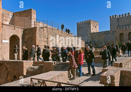 Alcazaba, militärische Viertel, Alhambra, Granada, Region von Andalusien, Spanien, Europa Stockfoto