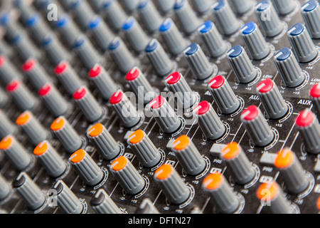 Mixer Regler closeup Stockfoto