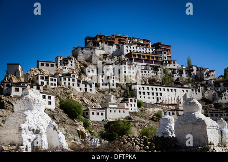 Thikse Gompa oder Thikse Kloster in der Nähe von Leh, Ladakh, Jammu und Kaschmir, Indien Stockfoto