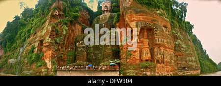 Leshan Giant Buddha-Statue in der Provinz Sichuan, China. Der weltweit größten Stein Buddha Stockfoto