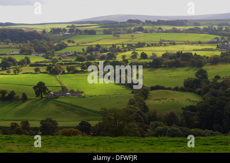 BLICK AUF DIE LANDSCHAFT VON NORTHUMBERLAND VON HOUSESTEADS ROMAN FORT Stockfoto