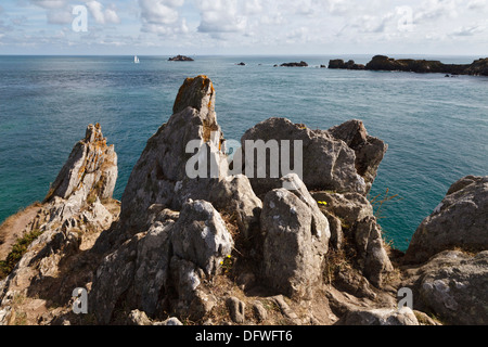 La Pointe du Grouin, in der Nähe von Cancale, Bretagne, Frankreich Stockfoto