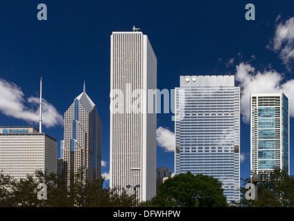 Prudential Plaza, Aon Center und Blue Cross Shield Tower, Chicago Stockfoto