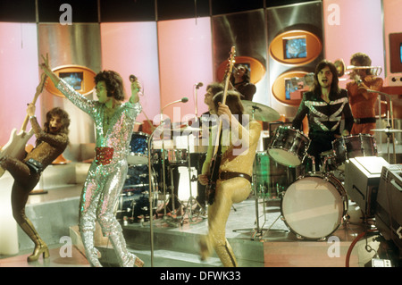 GARY GLITTER AND THE GLITTER BAND UK pop Gruppe über 1976 Stockfoto