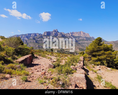 Montserrat - ein Multi-spitzer Berg in der Nähe von Barcelona, Katalonien, Spanien. Stockfoto