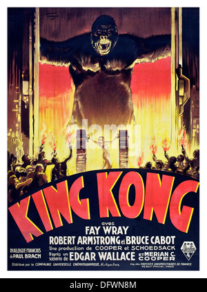 King Kong 1933 französische Filmplakat von Edgar Wallace RKO Radio pictures Stockfoto