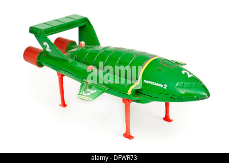 "Thunderbird 2' Rettung Flugzeug Modell Spielzeug aus den 60er Jahren TV-Serie"Thunderbirds", gemacht von Matchbox Stockfoto
