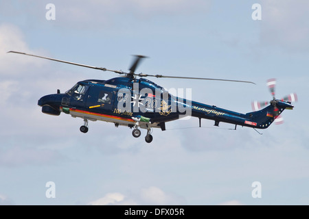 Sea Lynx Hubschrauber der deutschen Marine mit 100. Jahrestag Markierungen, Neuburg, Deutschland. Stockfoto