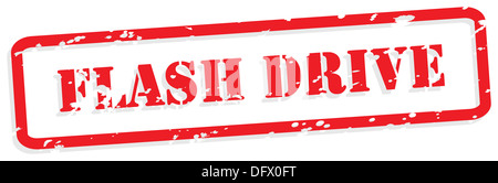 Flash-Laufwerk roten Stempel im Vektor-format Stockfoto