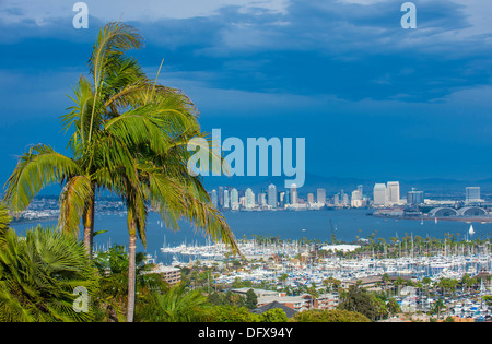 Skyline von San Diego gesehen von Point Loma Stockfoto