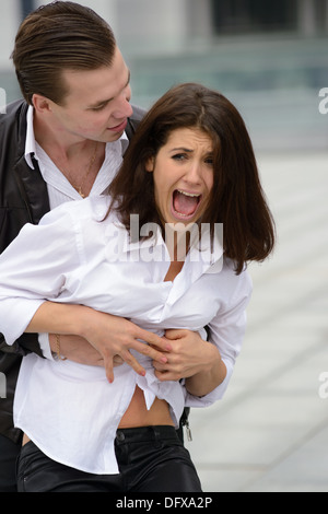 emotionalen Kampf zwischen Männern und Frauen Stockfoto