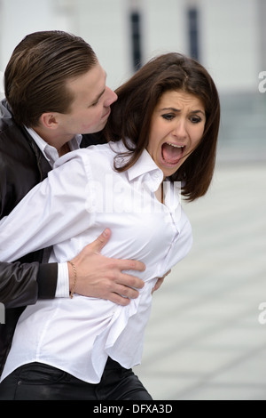 emotionalen Kampf zwischen Männern und Frauen Stockfoto