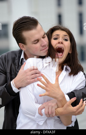 emotionalen Kampf zwischen Männern und Frauen Stockfoto