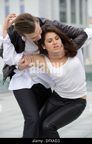 emotionalen Kampf zwischen Männern und Frauen Stockfoto