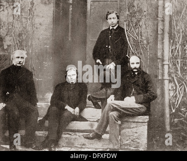 Albert Edward, Prince Of Wales, zukünftige König Edward VII. und seinen Lehrern aus Oxford, Stockfoto
