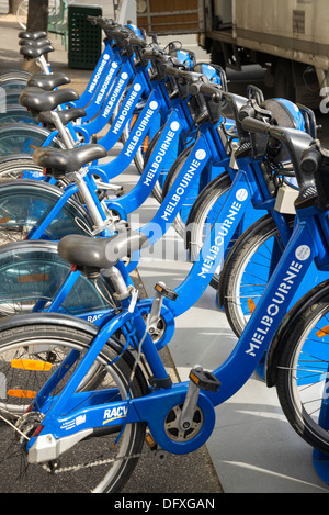 öffentlichen kostenlosen Fahrradsystem in Melbourne Australien Stockfoto