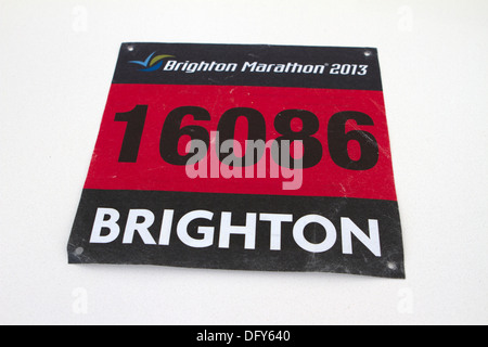 Brighton Marathon 2013-Startnummer. Stockfoto