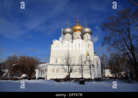 Russland. Moskau. Das berühmte Novodevichiy-Kloster im winter Stockfoto