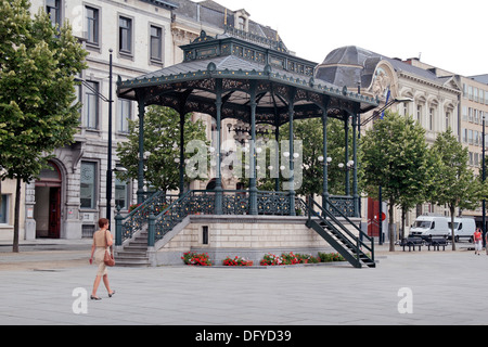 Wunderschöne Musikpavillon im Kouter (Coulter) Platz in historischen Gent (Gent), Ost-Flandern, Belgien. Stockfoto