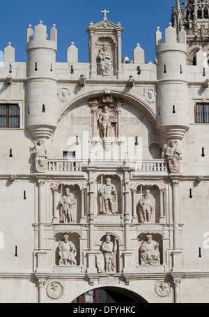 Bogen von Santa Maria, Burgos, Castilla y Leon. Spanien Stockfoto