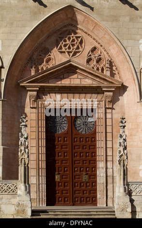 Principal Tür in der Westwand von Burgos Kathedrale, Burgos, Castilla y Leon. Spanien Stockfoto