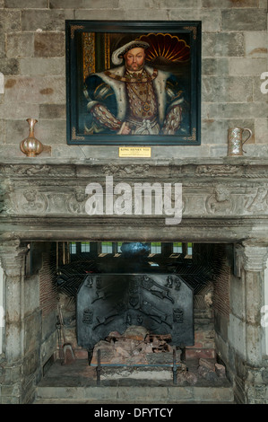 Kamin in Leeds Castle, in der Nähe von Maidstone, Kent, England Stockfoto