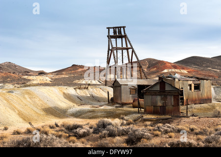 Verlassene Mine in Goldfield, Nevada Stockfoto