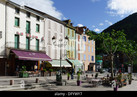 Frankreich, greifen Ariege, Pyrenäen - Ax-Les-Thermes Kurstadt und Ski. Stockfoto