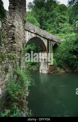 Frankreich, Ariège - an der Pont du Diable, überqueren den Fluss Ariège Mercus-Garrabet, in der Nähe von Route N20. Stockfoto