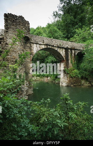 Frankreich, Ariège - an der Pont du Diable, überqueren den Fluss Ariège Mercus-Garrabet, in der Nähe von Route N20. Stockfoto