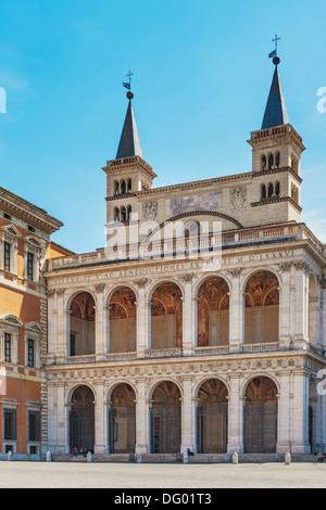 Erzbasilika San Giovanni in Laterano (Basilica di San Giovanni in Laterano), Schleppdach, Rom, Latium, Italien, Europa Stockfoto