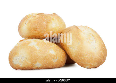 frisches Brot, isoliert auf weißem Hintergrund Stockfoto