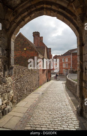 Blick über Barbican Gate in Lewes Castle, East Sussex, England Stockfoto