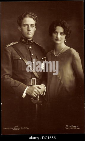 AK Königin Astrid Mit König Leopold III. von Belgien;