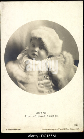 Passepartout Ak Alvaro Prinz von Orleans Bourbon als Baby; Stockfoto