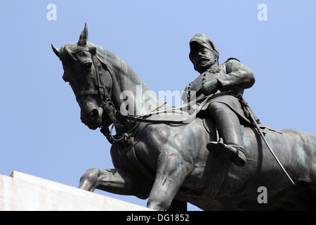 Statue von König Edward, Südeingang zur Victoria Memorial Hall, Kalkutta, Indien Stockfoto