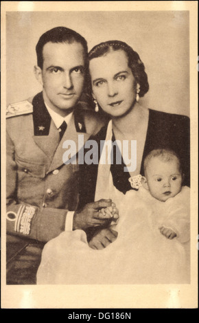 AK SAR la Principessa Maria José, di Savoia, Umberto II., Maria Pia; Stockfoto