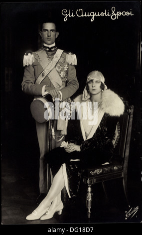 AK König Umberto II. Mit Maria José di Savoia; Stockfoto