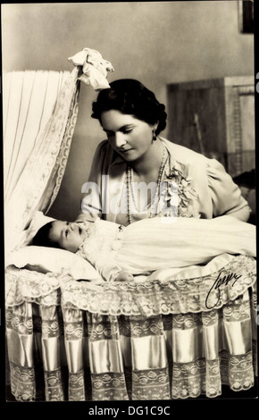 AK Prinzessin Sibylla Mit Prinzessin Desirée von Sachsen-Coburg-Gotha; Stockfoto