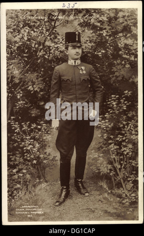 AK Erzherzog Karl Franz Josef von Österreich, Uniform; Stockfoto