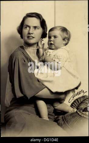 AK sterben Prinzessin Sibylla Mit der Kleinen Prinzessin Margaretha; Stockfoto