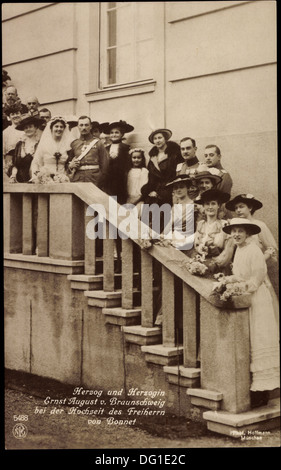 AK-Herzog Und Herzogin Ernst August V Braunschweig, Freiherr von Bonnet, NPG 5488; Stockfoto