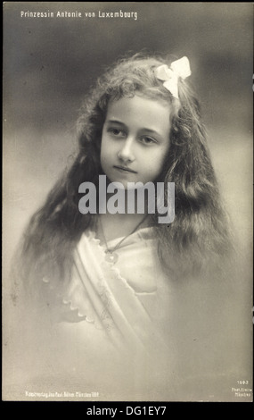 AK Prinzessin Antonia von Luxemburg als Junges Mädchen; Stockfoto