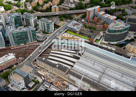 Paddington Bahnhof aus der Luft. Stockfoto