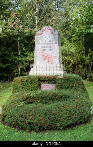 Ersten Weltkrieg ein Standort des zerstörten Dorfes Fleury-Devant-Douaumont in der Nähe von Douaumont, Lorraine, WWI Schlacht von Verdun, Frankreich Stockfoto