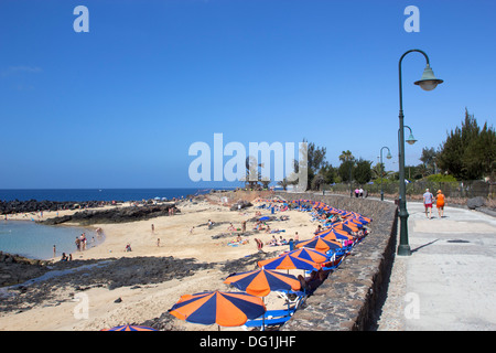 Playa del, Jablillo Beach, Costa Teguise, Lanzarote, Kanarische Inseln Stockfoto