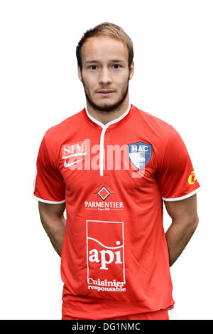 Le Havre, Frankreich. 7. Oktober 2013. Französischen Liga 1 Team Le Harve, offizielle Portrait-Fotos für die Saison 2013 / 14. Simon Pontdeme © Aktion Plus Sport/Alamy Live-Nachrichten Stockfoto